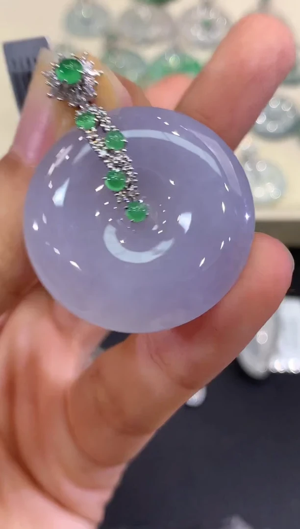 吊坠(不含链)未镶嵌翡翠B188 紫货有色差