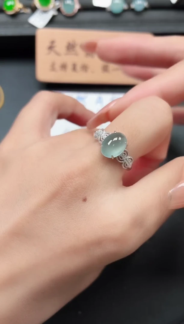 银S925镶嵌戒指翡翠1111