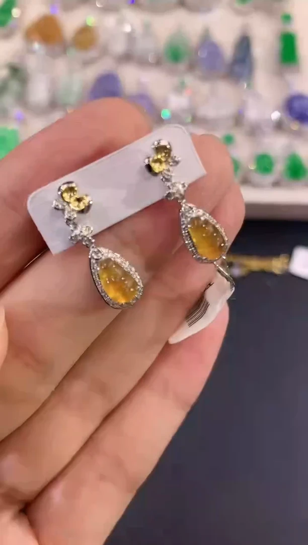 翡翠18K金镶嵌耳饰a91多样性一件发货