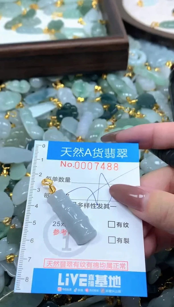 颈饰未镶嵌翡翠净货挂件-7488