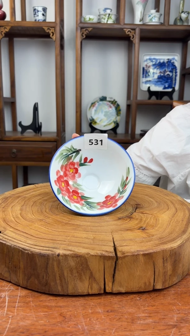 瓷国韵瓷坊-手工手绘小斗笠531