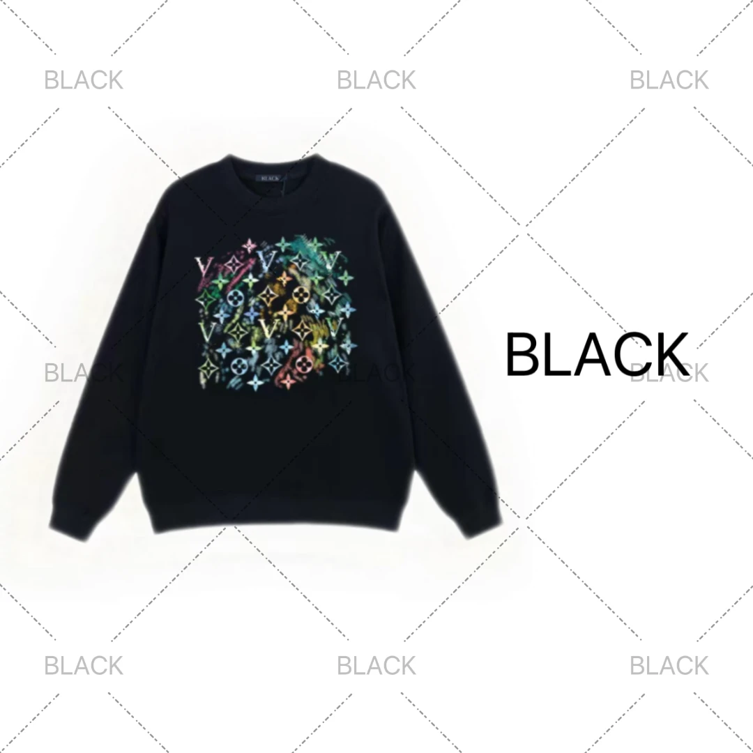 BLACK 专属印花毛圈圆领卫衣