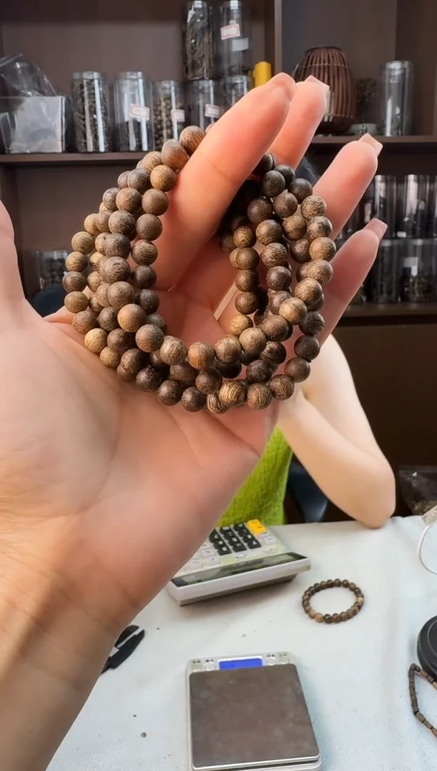 手串沉香07柬埔寨野料圆珠单圈多样性发一