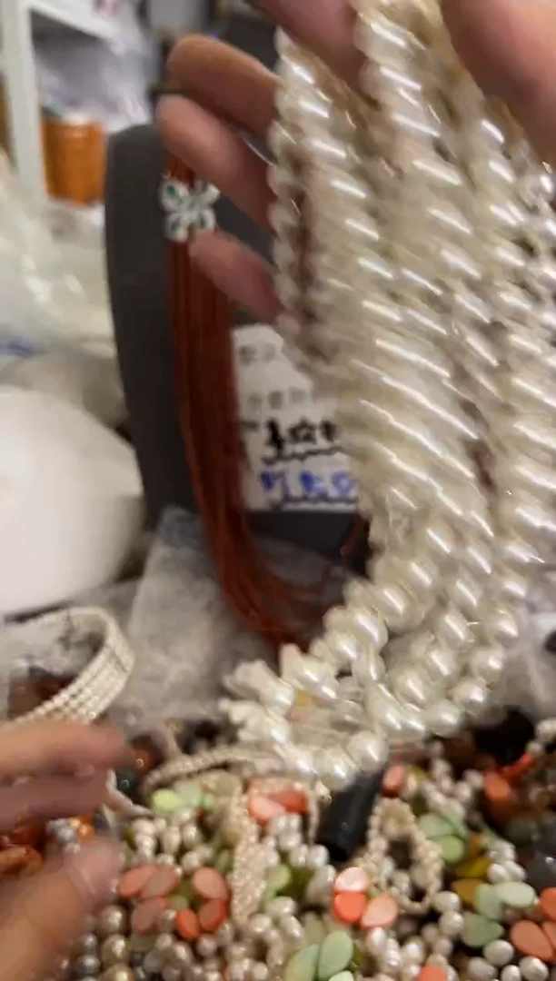 【闪购商品】淡水珍珠珠宝奇石未镶嵌白琉璃项链两条