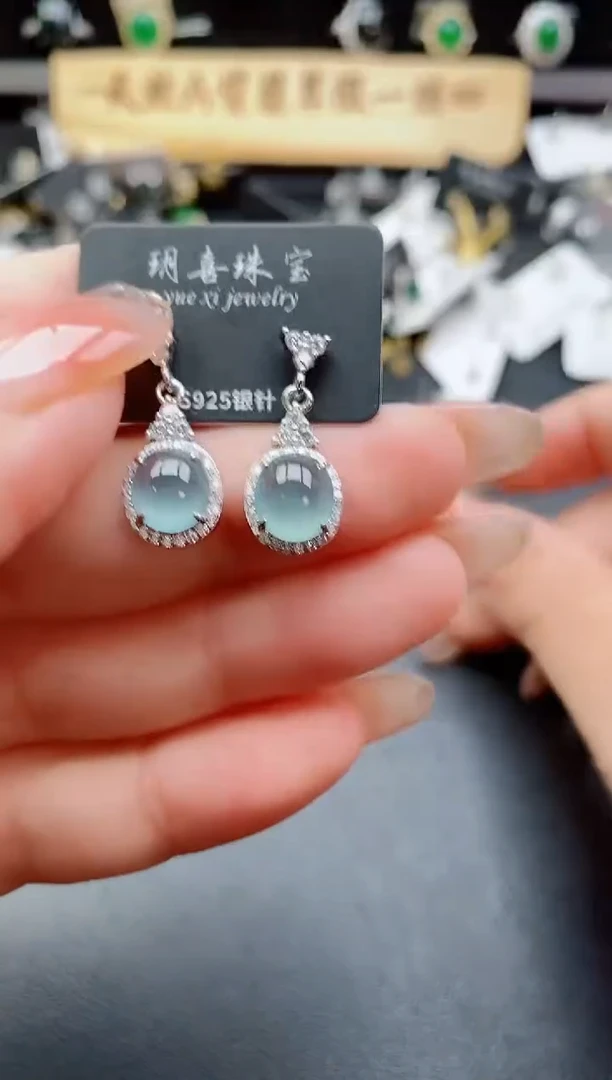 银S925镶嵌戒指翡翠1