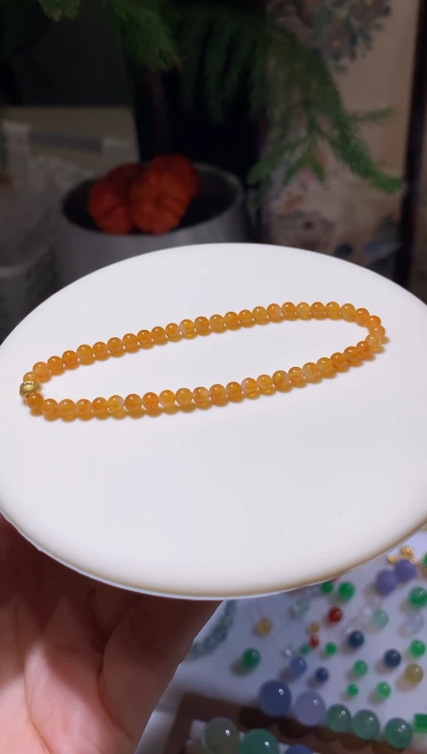 未镶嵌定制翡翠3.6卡小米珠手串