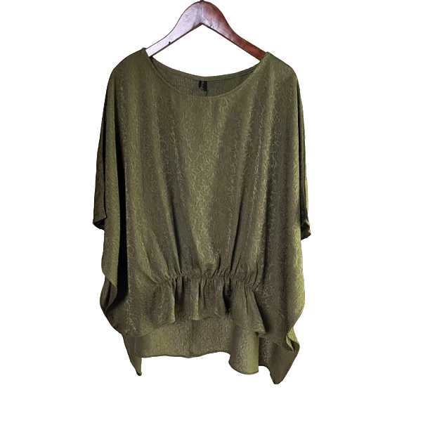 【佳佳】134不规则气质提花宽松大码上衣显瘦百搭