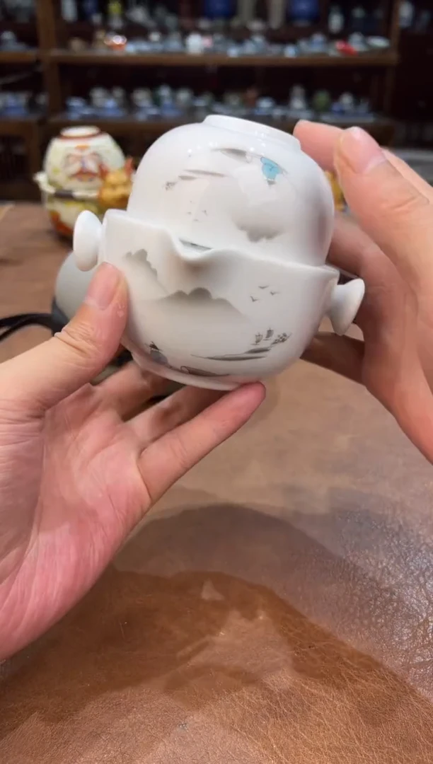 真的很便宜超好看会开片的旅行茶具