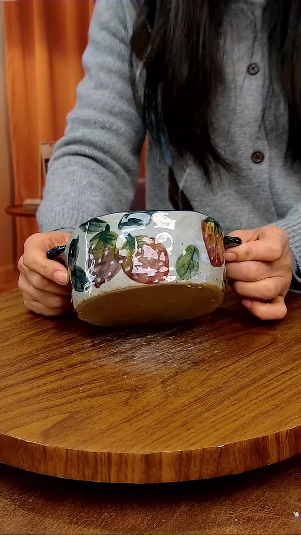 杯子陶景德镇手工手绘釉下彩陶瓷 ，微瑕