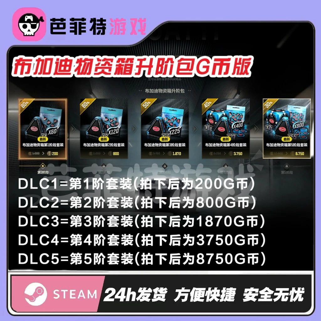 STEAMPUBG绝地求生布加迪物资升阶包【GB包】pubgcdk兑换码