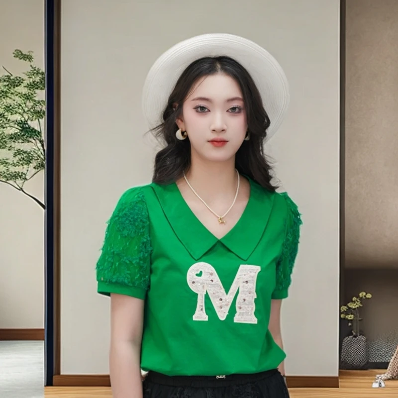 洋气衣服女小众女装独特漂亮小衫温婉大方短袖t恤夏爆款2025新款