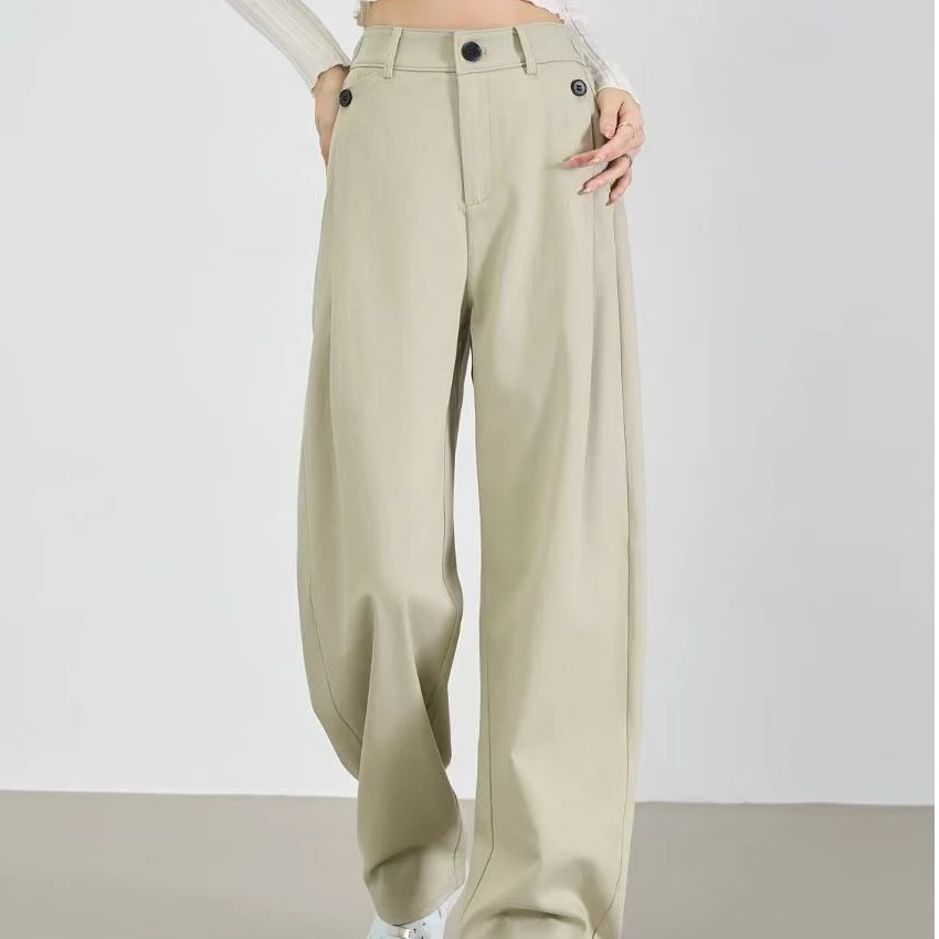 SOSO/梧颜 春款上新高腰显瘦百搭松驰感休闲阔腿裤 022