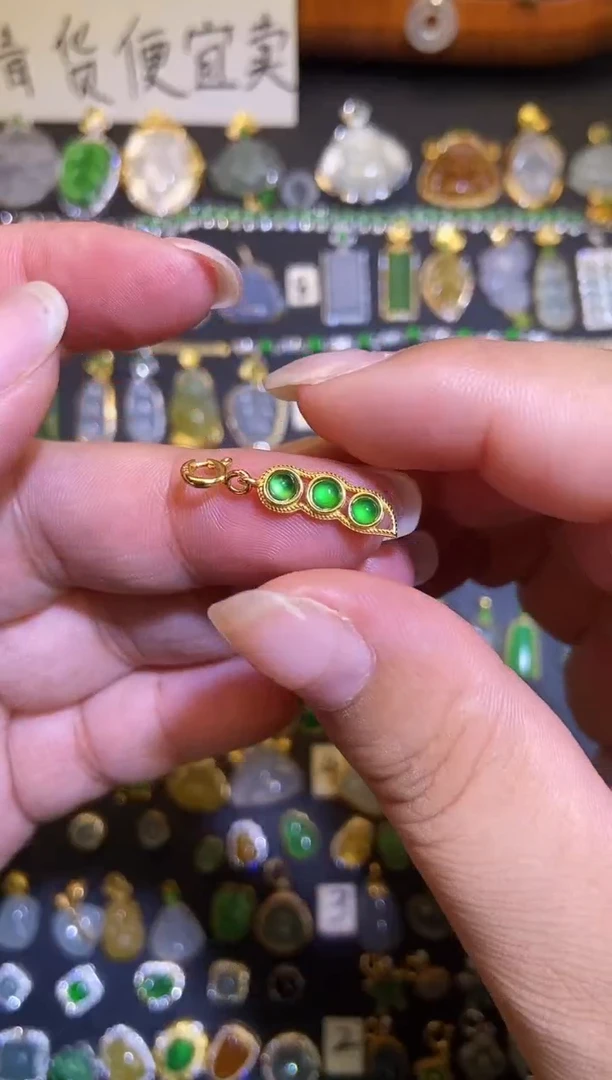 翡翠银S925镶嵌吊坠(不含链)1