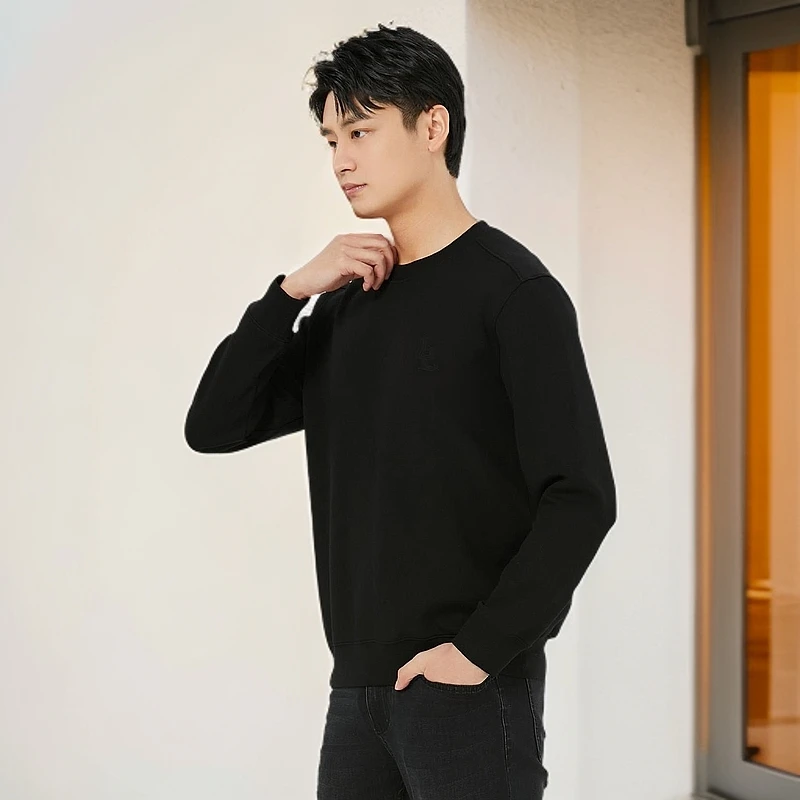 Lilanz/利郎【2024秋季新品T恤】B4QTX801圆领舒适打底衫御寒休闲