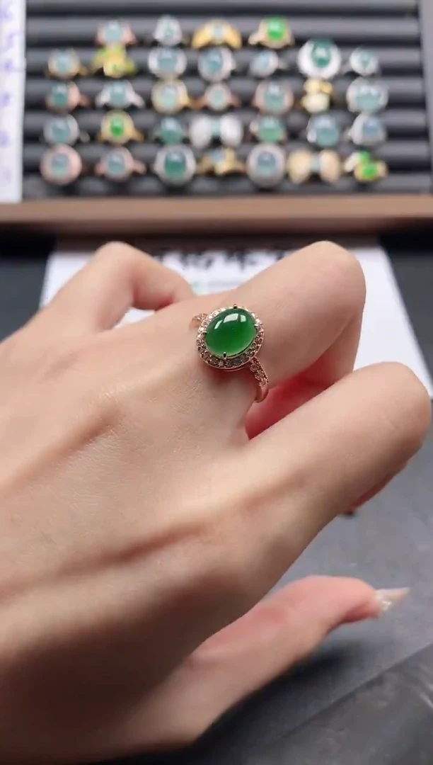 银S925镶嵌戒指翡翠51151