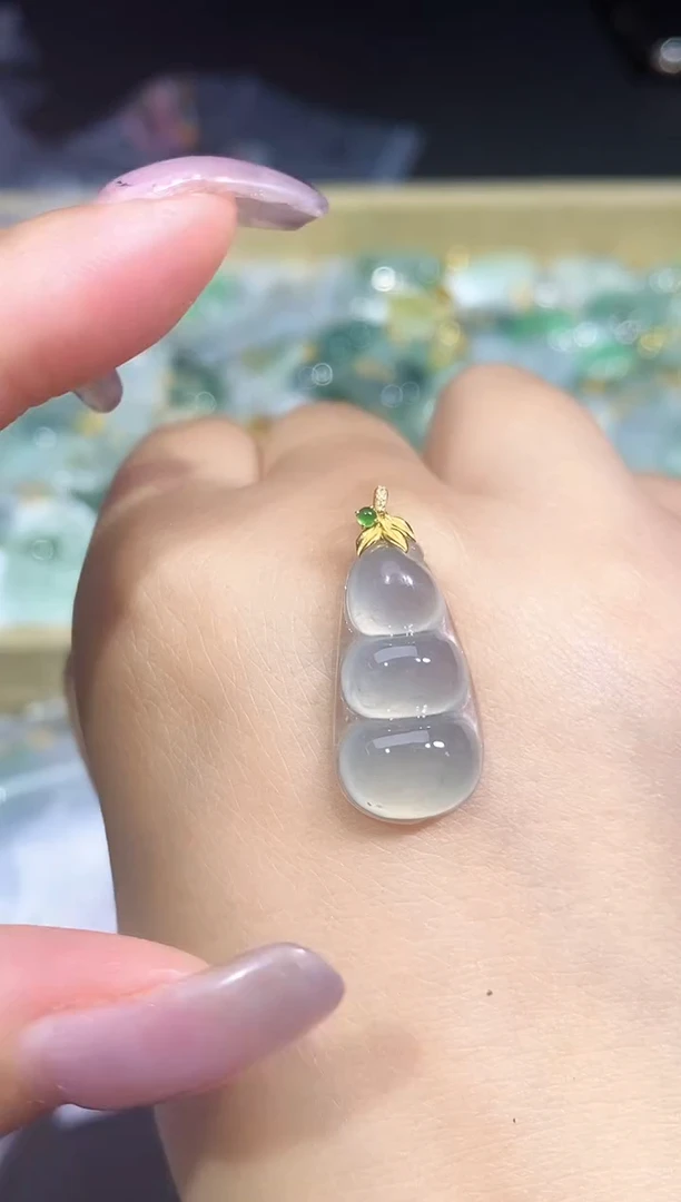 翡翠18K金镶嵌颈饰250527269