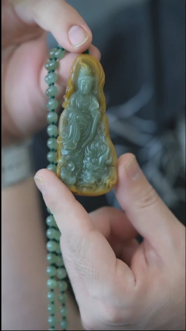 颈饰未镶嵌和田玉观音