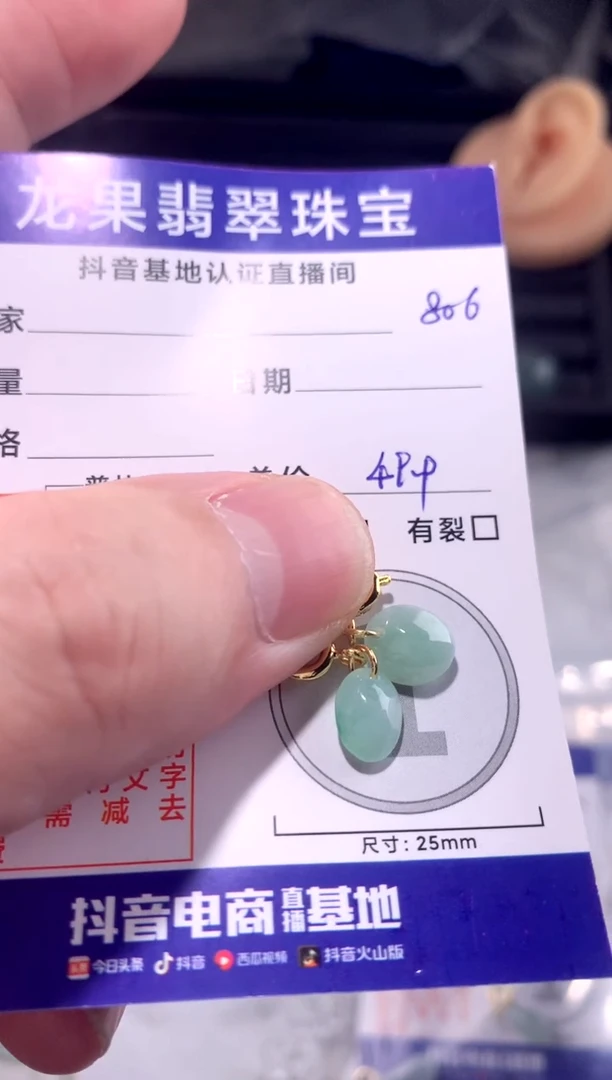 颈饰未镶嵌翡翠绿蛋面806