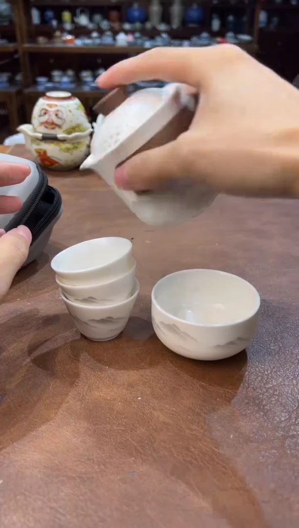 真的很便宜超好看会开片的旅行茶具