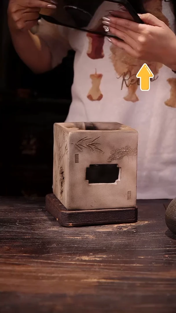 纯手工柴烧四方雕刻炉