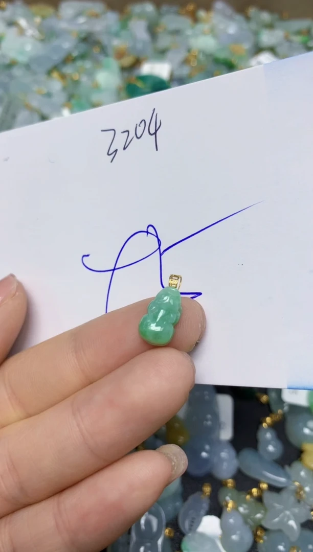 【闪购商品】翡翠挂件18K金镶嵌 天然翡翠A货1