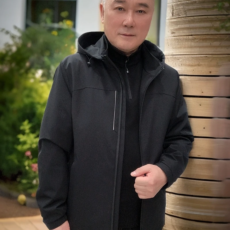 薄款防静活帽春季轻盈通勤夹克男装户外外套保暖运动时尚8831曹）