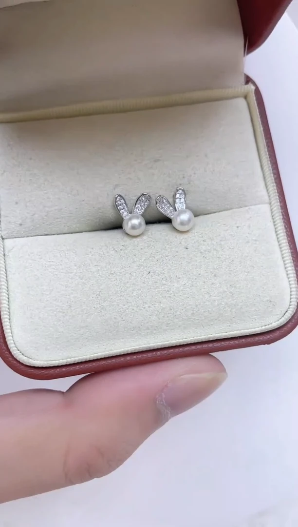 银S925镶嵌海水珍珠耳饰