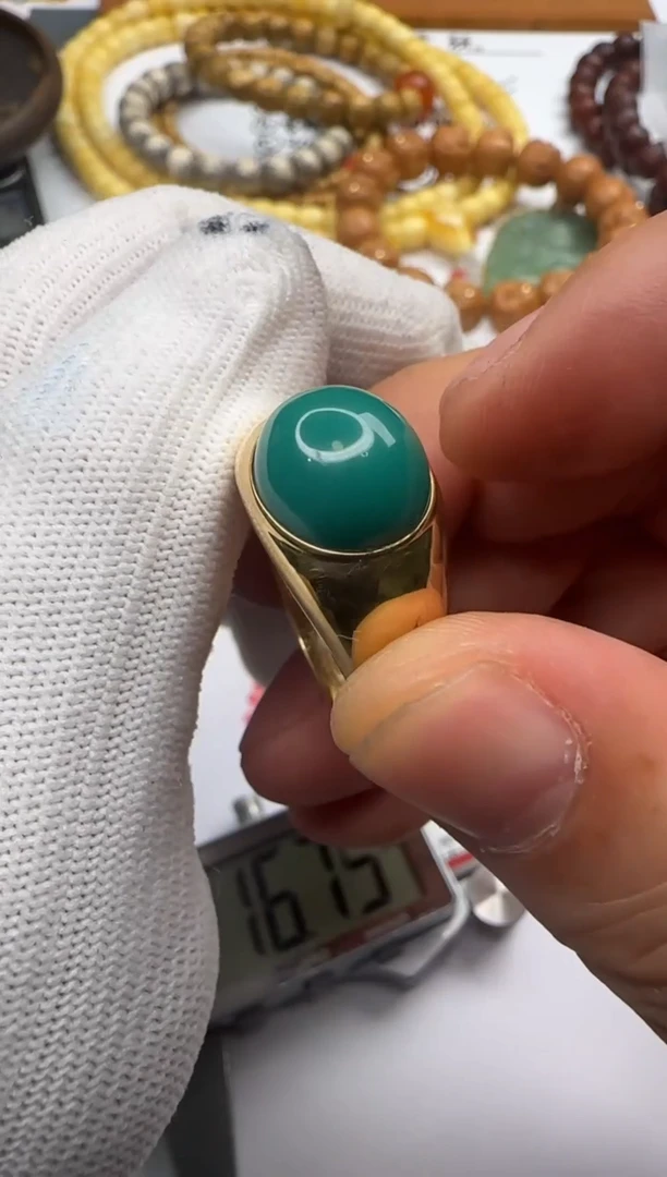 【闪购商品】绿松石戒指18K金镶嵌绿松石 戒指