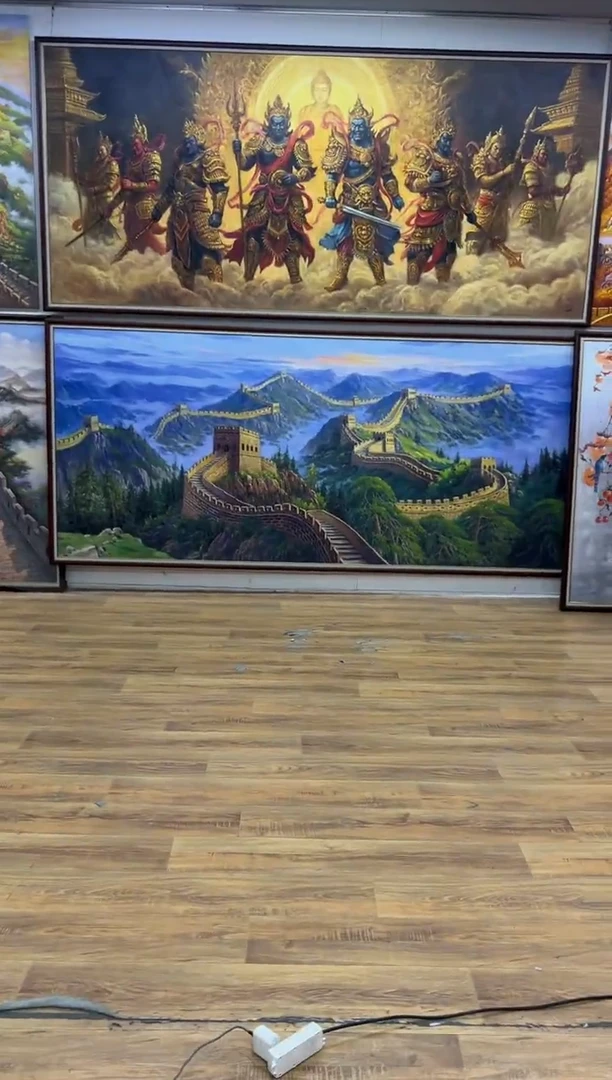 油画殷****设青山长城办公室客厅茶室玄关走廊家居版画客厅油画