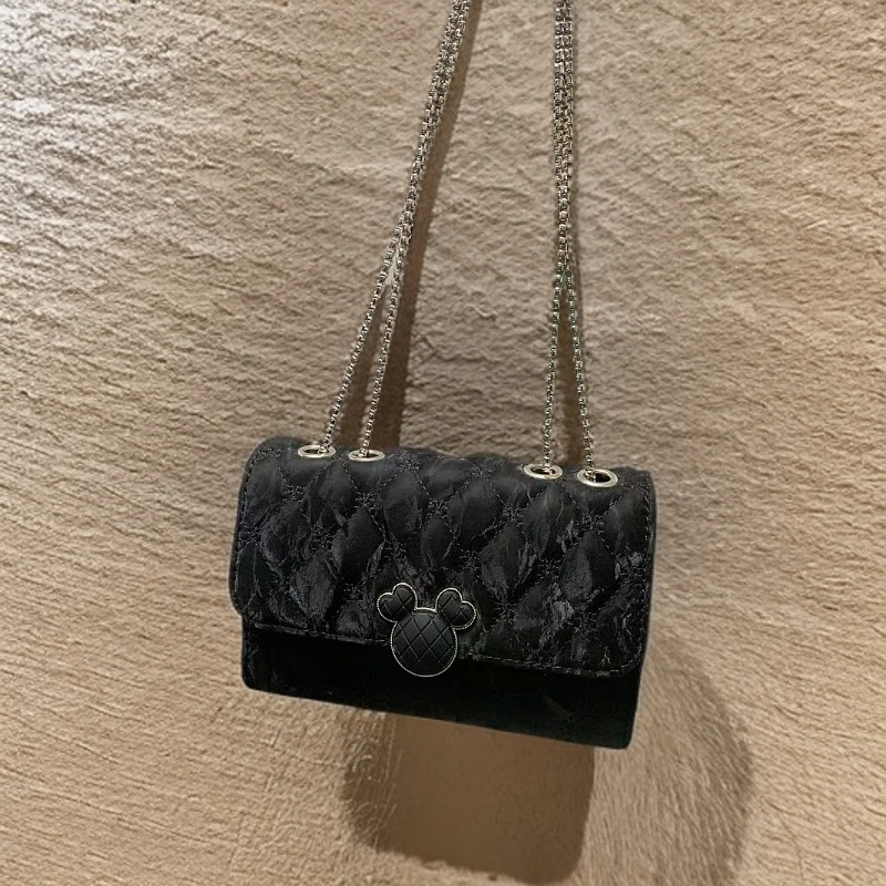 轻奢设计新款小香风黑色小方包高级感时尚单肩斜挎包3011黑色