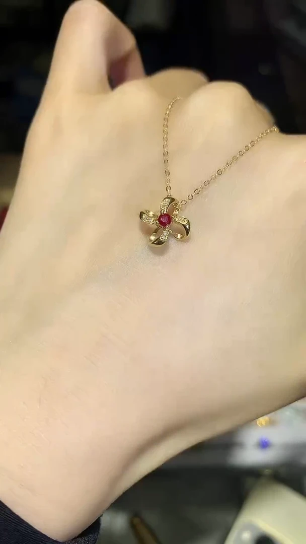 【闪购商品】红宝石套链18K金镶嵌红宝石套链DZ