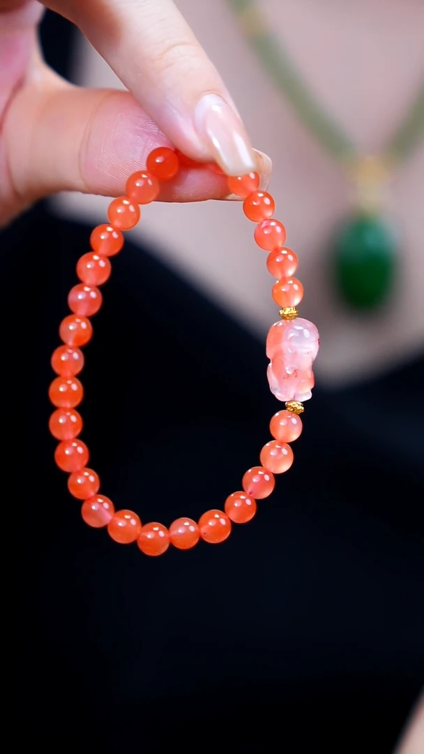 手串未镶嵌南红玛瑙圆珠手串一条