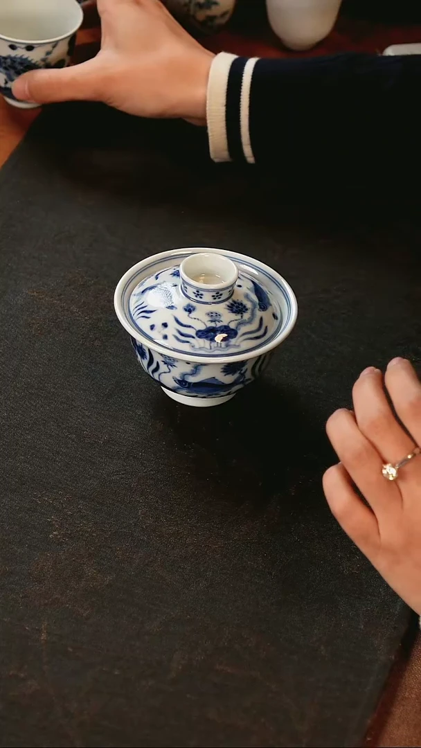 【闪购商品】华山拙隐鱼藻盖碗