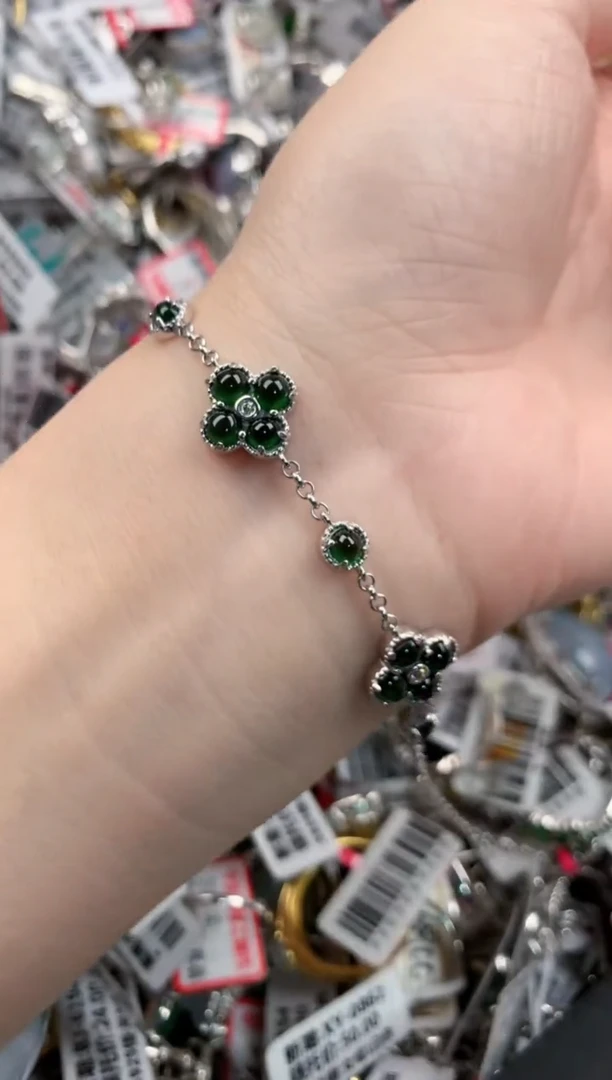 银S925镶嵌戒指翡翠777---9
