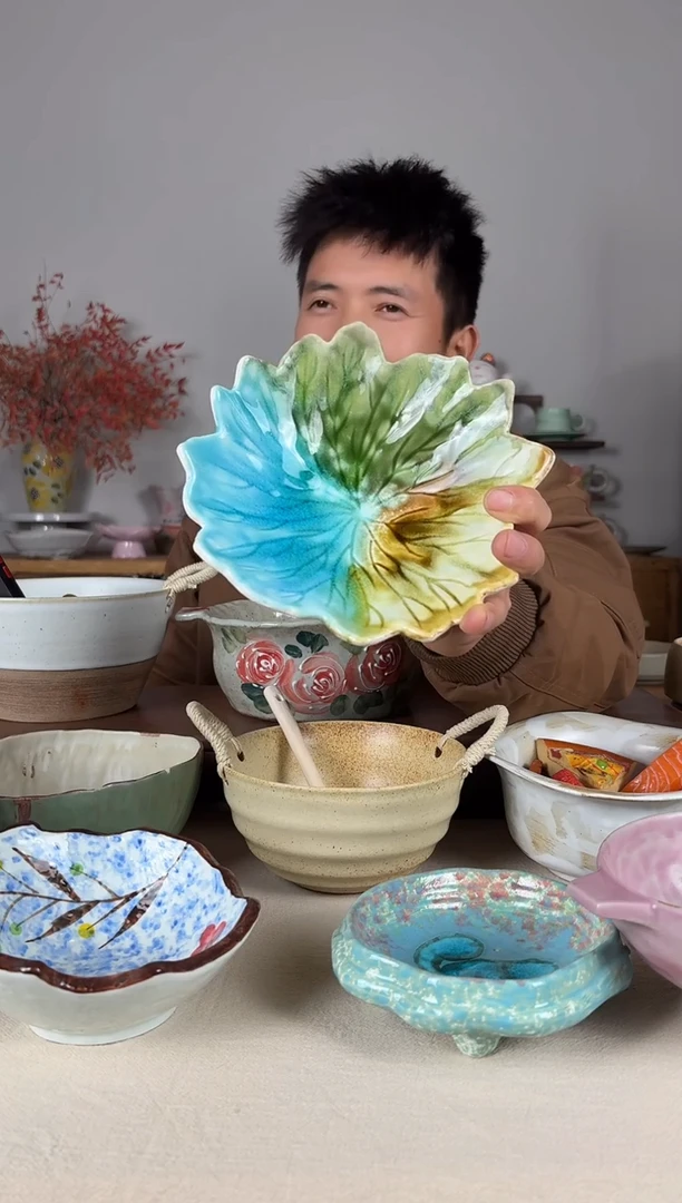 陶瓷1045手作粗陶餐具1个装