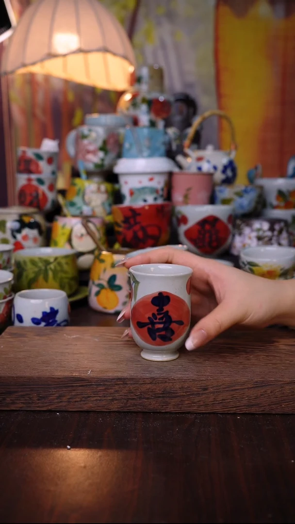 杯子陶泥垚手作 景德镇手工手绘陶瓷器物