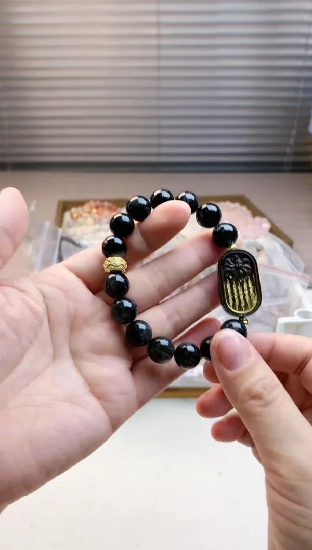 【闪购商品】水晶珠宝半成品未镶嵌黑发檀木牌单圈