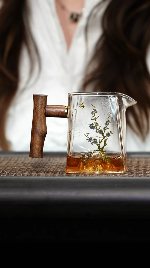 茶壶紫砂木把公道杯（梅花）