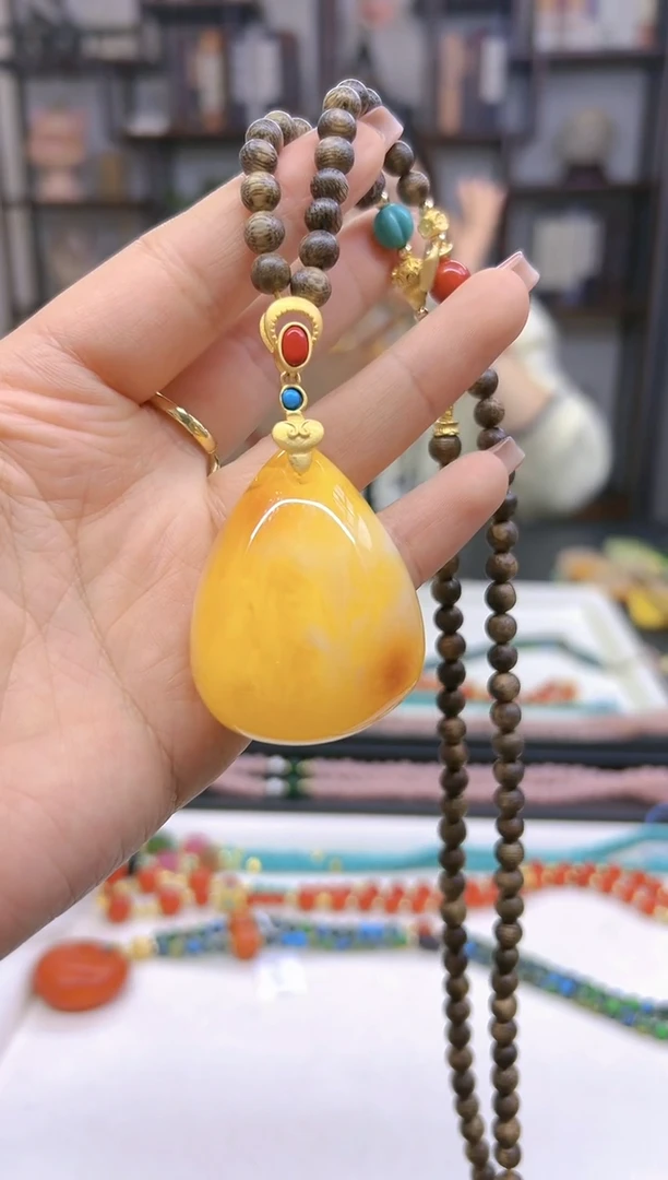 【闪购商品】蜜蜡毛衣链未镶嵌M511