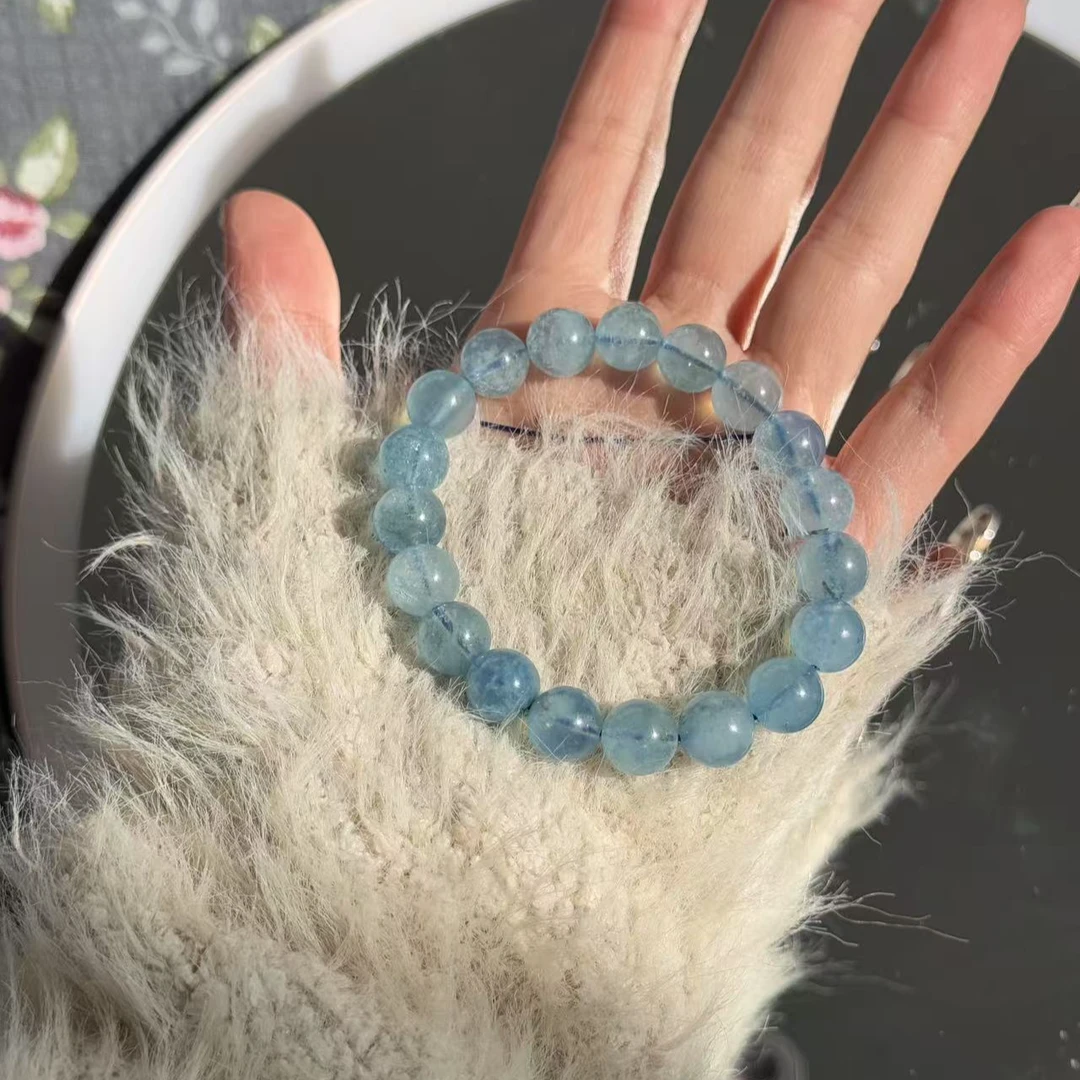 天然水晶海蓝宝高品质蓝天白云