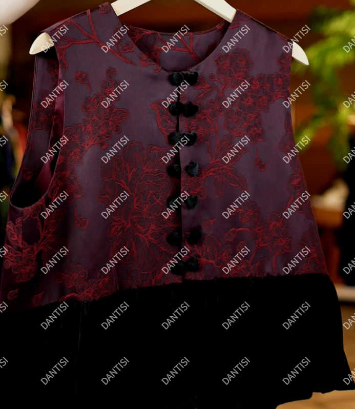 沉香《非遗美学》T1726复古中式盘扣气质国风马甲