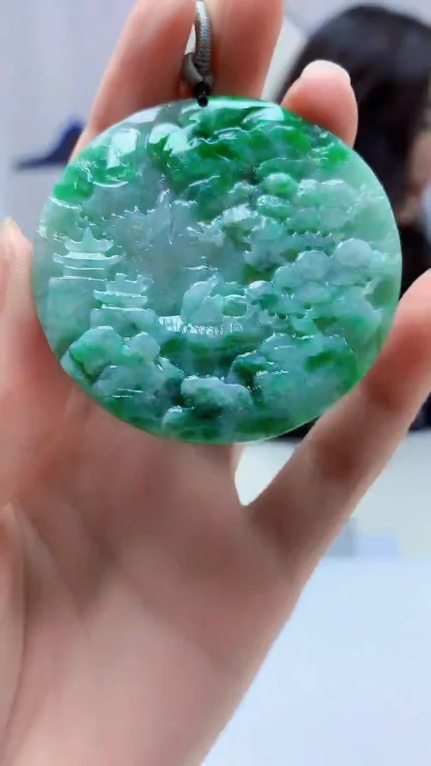 【闪购商品】定制翡翠未镶嵌4829zm-毛货挂件山水93