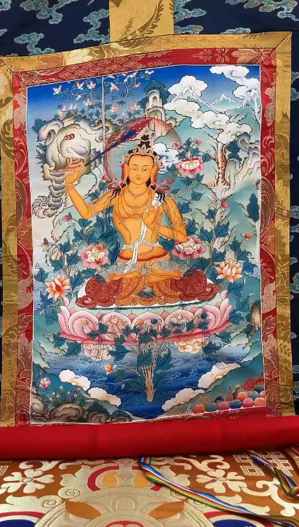 卷轴画1.3蓝色水波  文殊 302