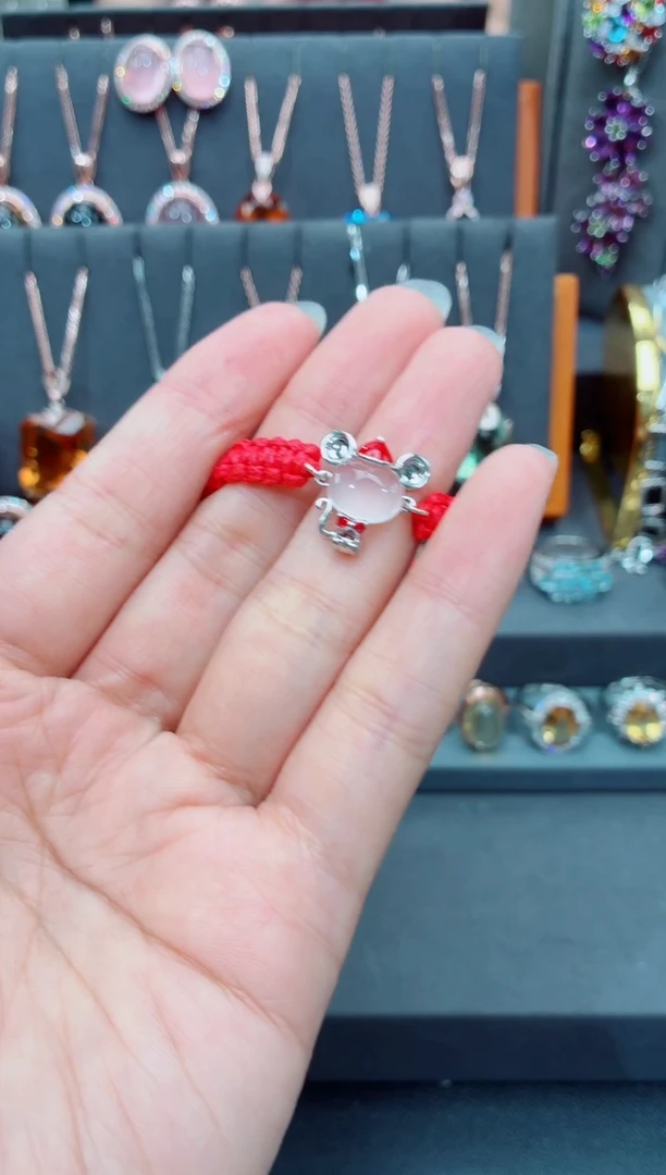 水晶手绳银S925镶嵌水晶手绳