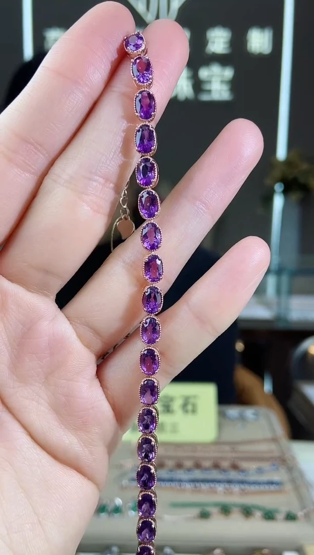 【闪购商品】紫晶手链银S925镶嵌手链