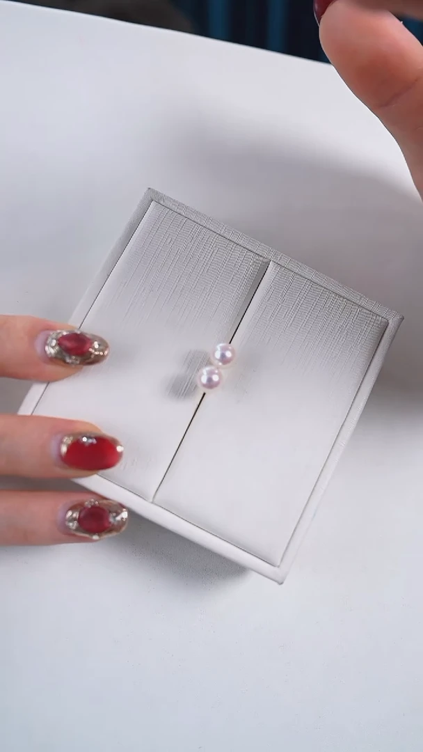 【闪购商品】海水珍珠耳饰18K金镶嵌6.5-7mmAKOYA耳钉