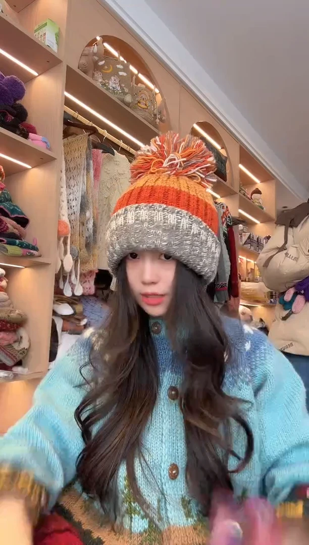 羊毛燕麦南瓜翻边帽