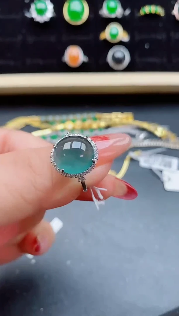 【闪购商品】翡翠戒指银S925镶嵌058050