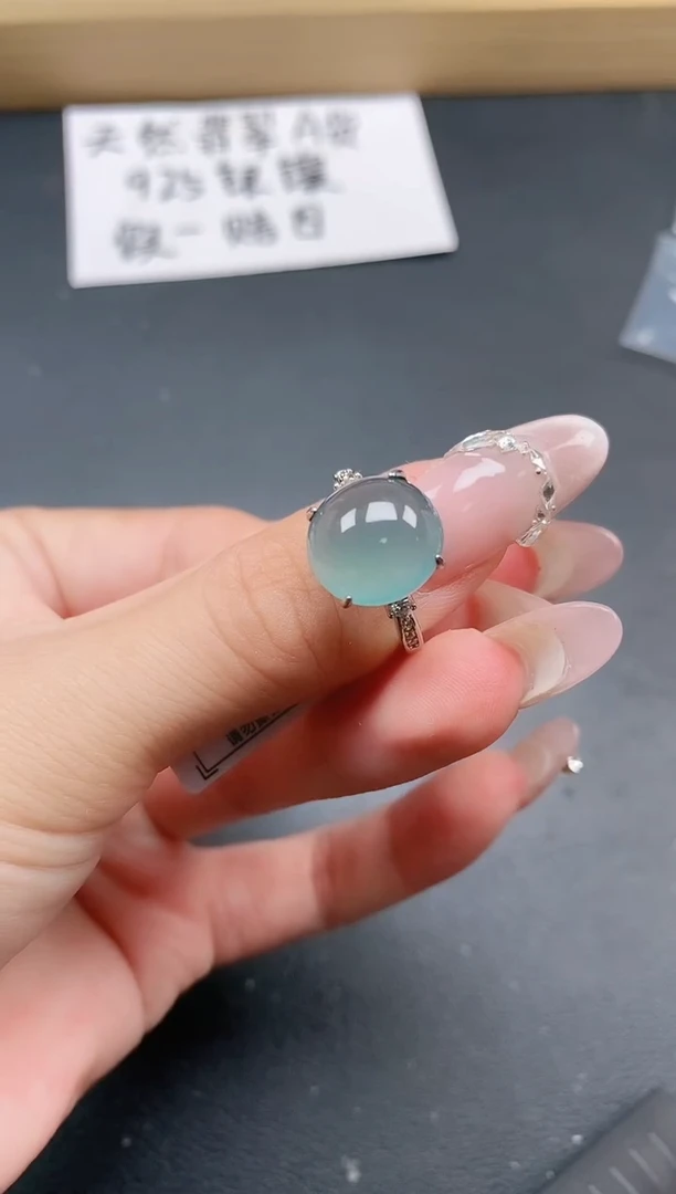 银S925镶嵌戒指翡翠11111