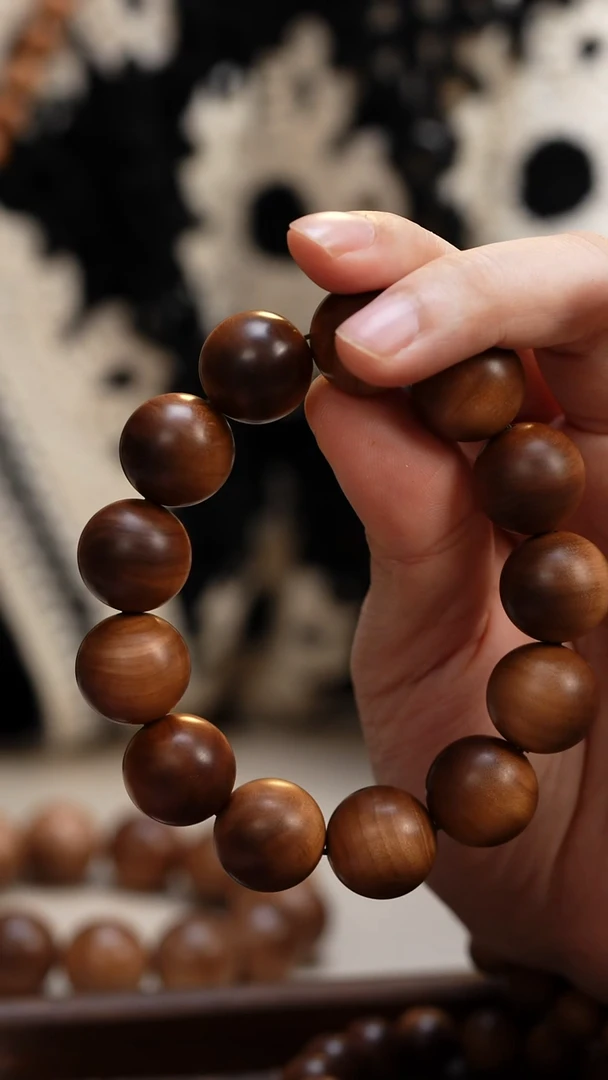 檀香木手串/手链N*L老山檀香1.8圆珠单圈供奉料沉水留疤